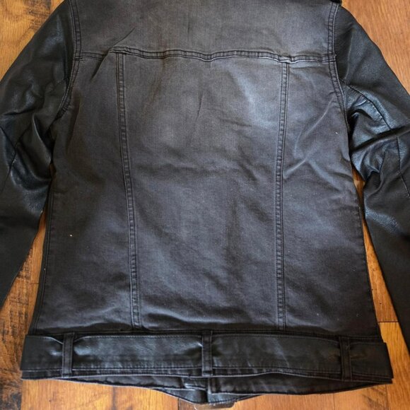 Black Floral Embroidered Denim Jacket NWT 34 - Picture 6 of 8